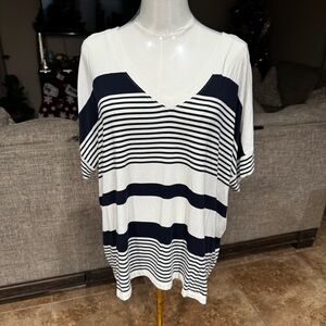 Cabi Striped Sailor Tee Women's M Oversize Relax Fit